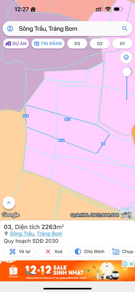 Bán đất huyện Trảng Bom tỉnh Đồng Nai giá cả thương lượng