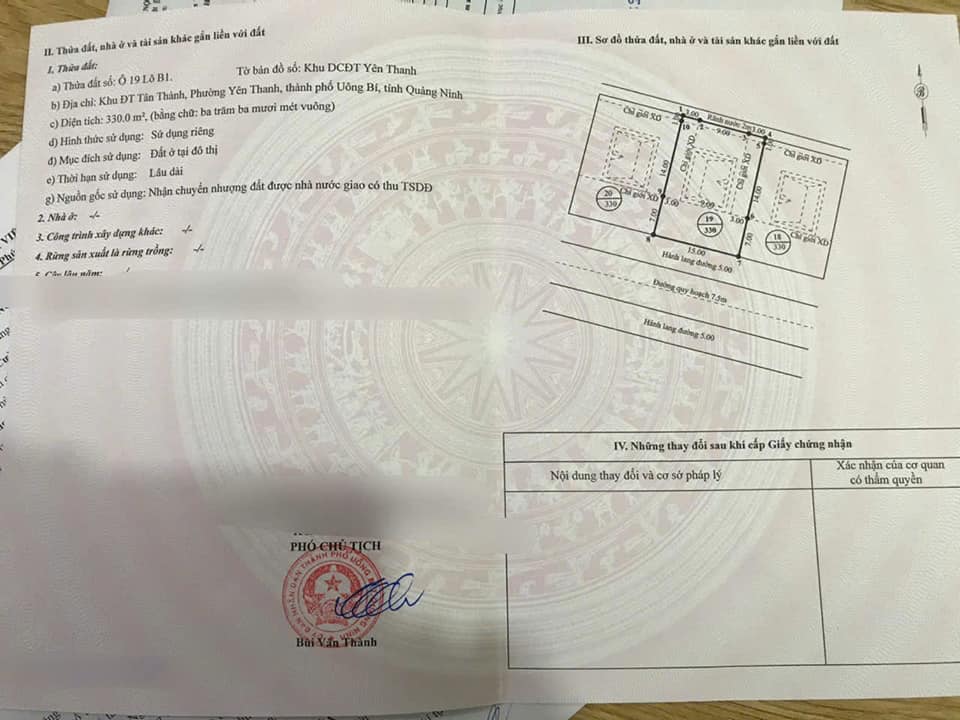 Bán 1 lô biệt thự khu đô thị Tân Thành, sau Vincom Uông Bí