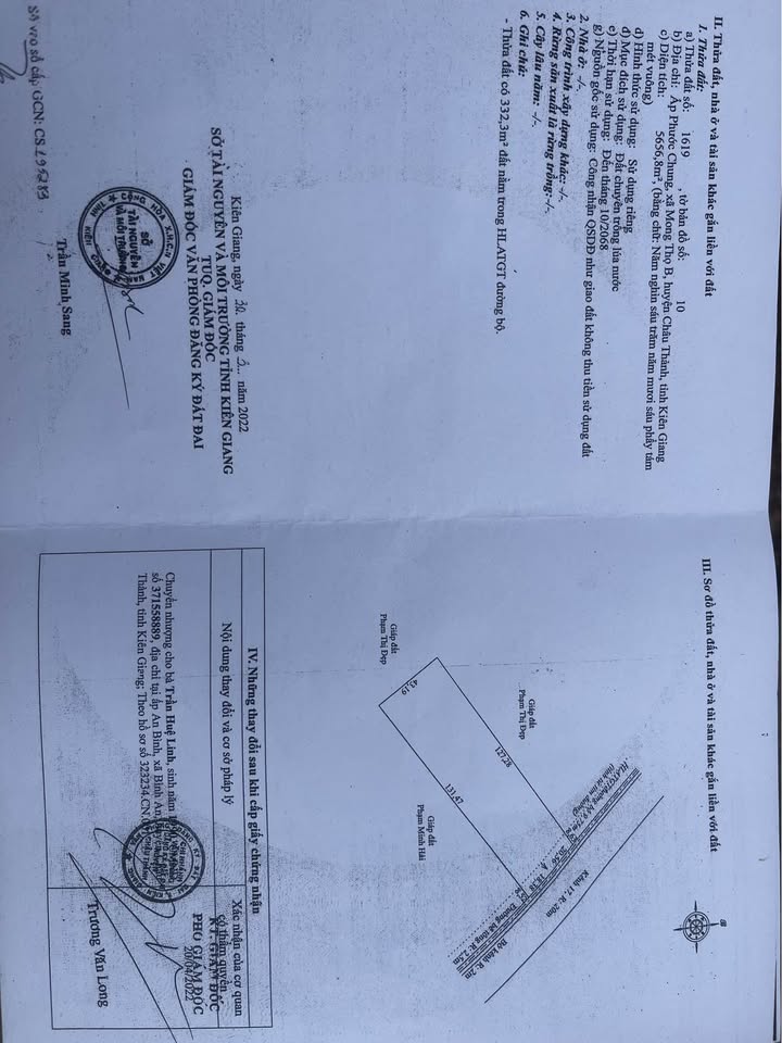 Cần bán đất ruộng vuông đẹp mặt tiền Kênh 17, Châu Thành, Kiên Giang