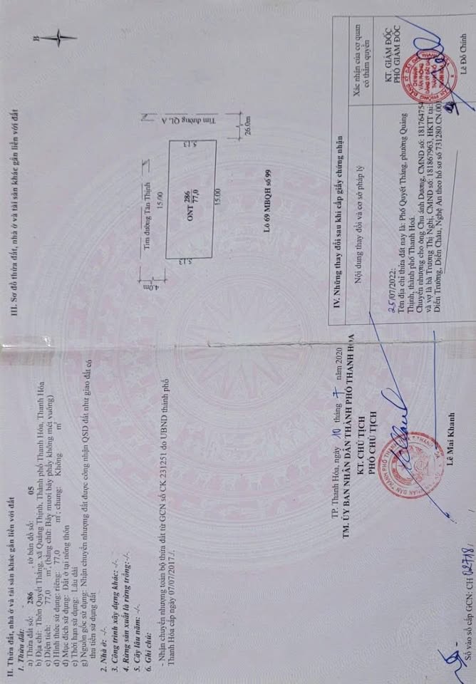 Bán nhà riêng thành phố Thanh Hóa, tỉnh Thanh Hóa