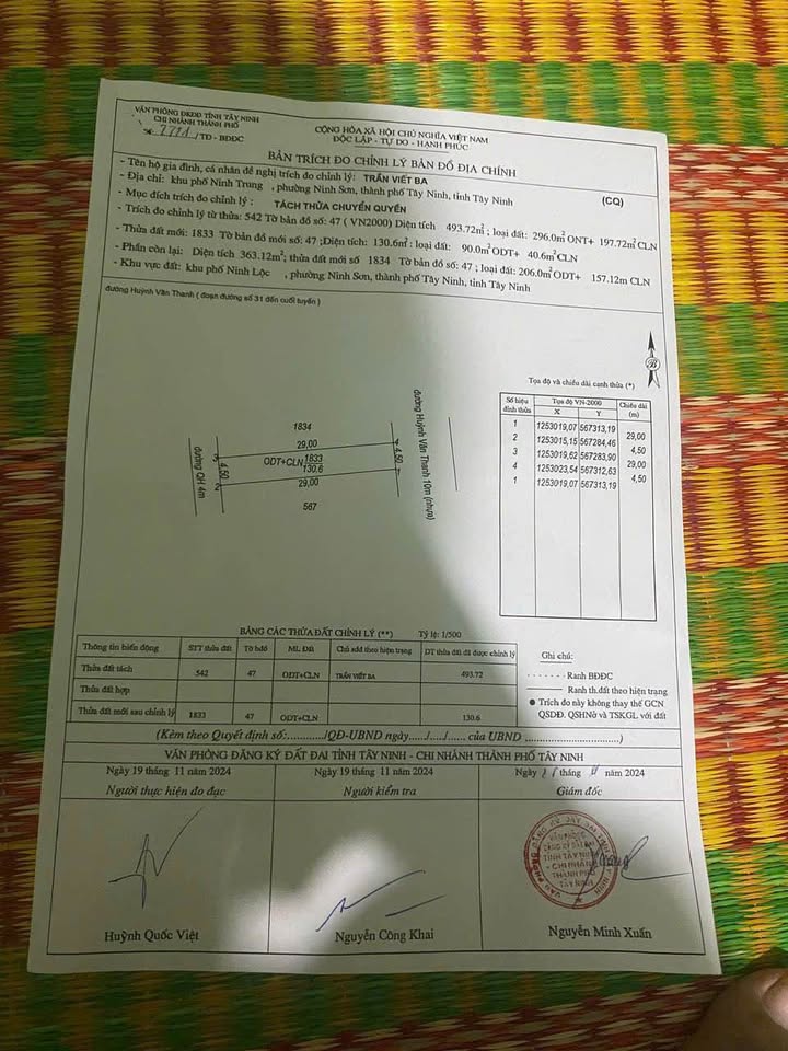 Chủ cần bán lô đất mặt tiền Huỳnh Văn Thanh, Ninh Sơn, Tây Ninh