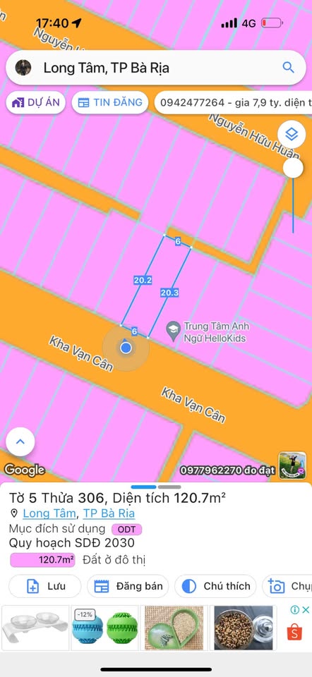 Siêu phẩm mặt tiền trung tâm Long Tâm, Bà Rịa, kế bên trung tâm Anh ngữ, thuận lợi cho việc kinh doanh, buôn bán