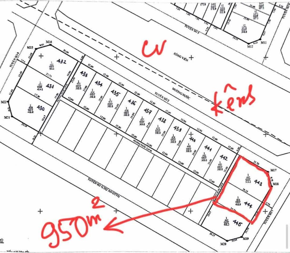 Song lô view kênh công viên hợp tác cho thuê