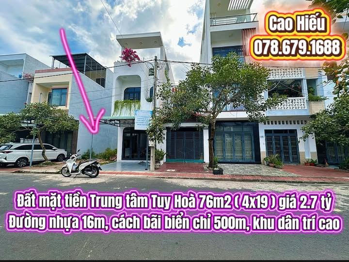 Đất vàng Tuy Hòa mặt tiền 16m, 500m ra biển, giá hời