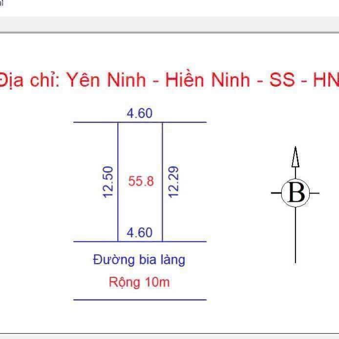 Bán đất 55.8m2 tại Yên Ninh, Hiền Ninh, Sóc Sơn, Hà Nội