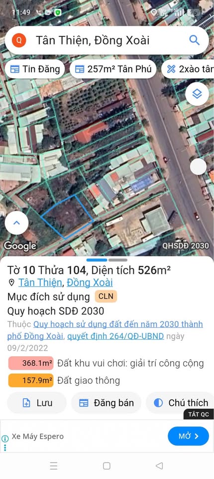 Bán đất phường Tân Thiện, gần cây xăng Huy Nam, diện tích 900m2, giá 2.6 tỷ