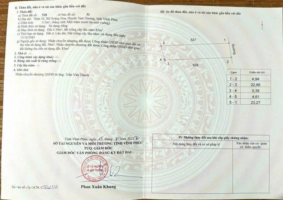 Đất vàng Tam Dương - Đường rộng thênh thang, ô tô tránh nhau