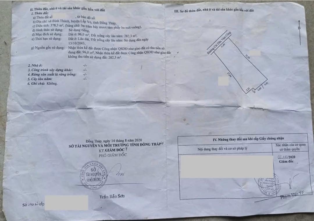 Đất mặt tiền đường Ngô Quyền, Lấp Vò - Diện tích rộng, nở hậu, tiềm năng xây dựng