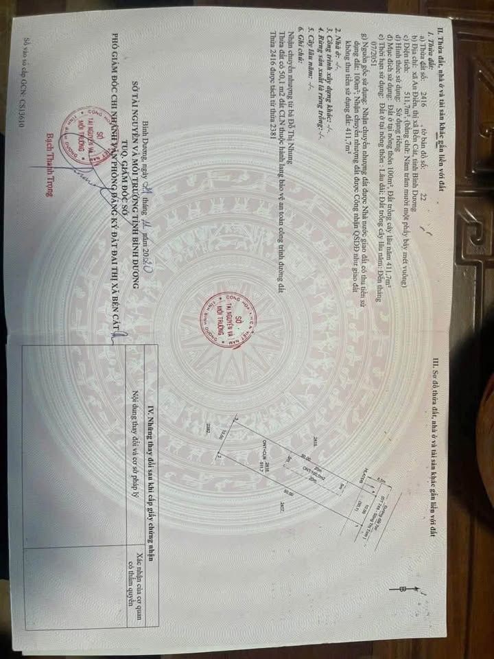 Đất vườn An Điền, Bến Cát - Cơ hội đầu tư vàng, giá chỉ 2 tỷ