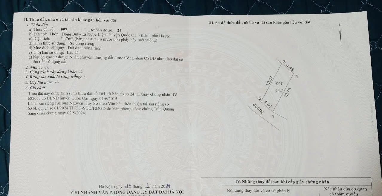 Đất vàng Quốc Oai - Diện tích 54m2, nở hậu, đường ô tô, tiềm năng tăng giá cực mạnh