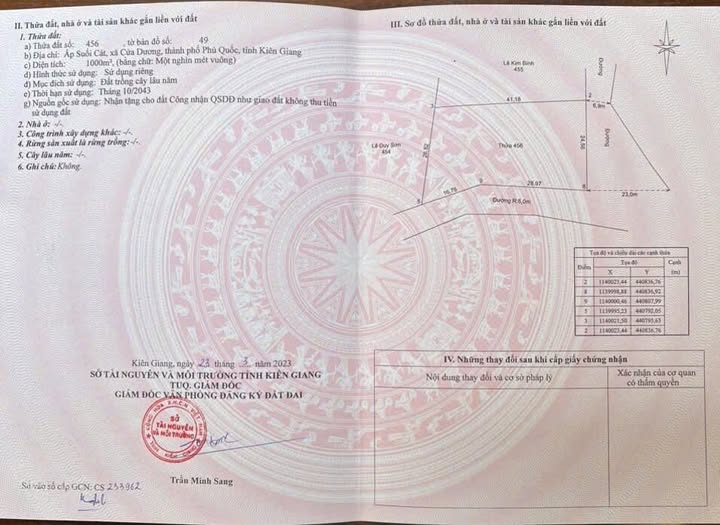 Bán đất góc 2 mặt tiền đường bê tông 1000m² tại Phú Quốc, giá chỉ 1.65 tỷ