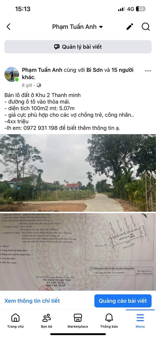 Đất vàng Vĩnh Yên 100m2 mặt tiền 5.07m, giá siêu hời cho vợ chồng trẻ