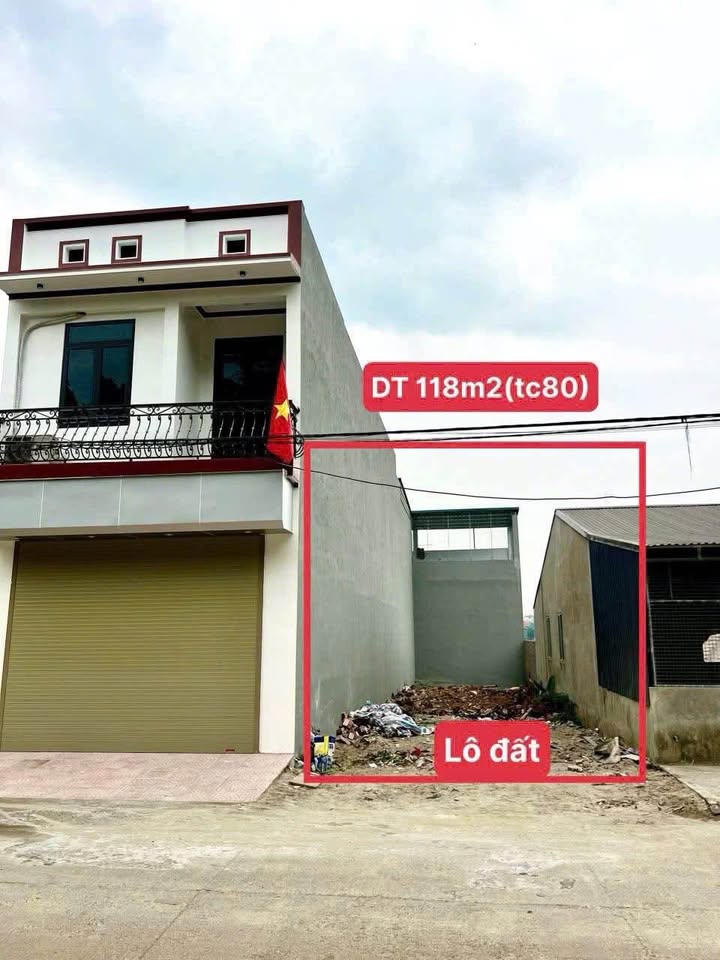 Đất Vĩnh Phúc 118m² thổ cư, đường bê tông rộng, gần chợ