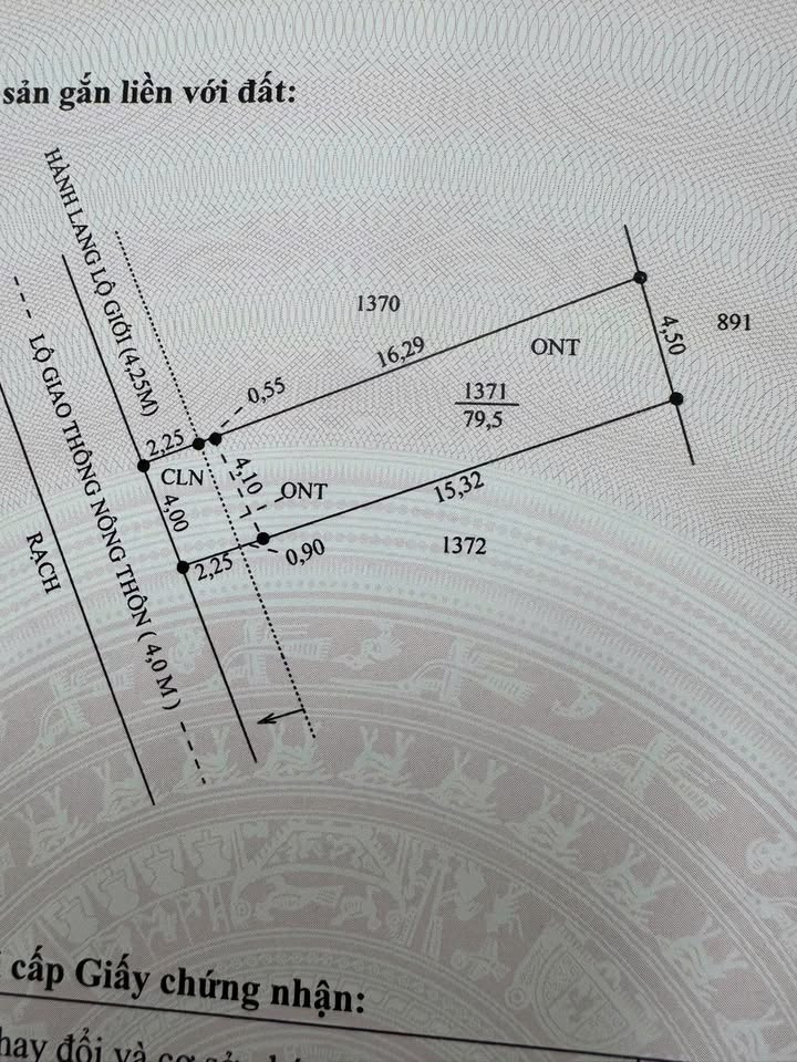 Nền Xẻo Cui - Phong Điền 79.5m2 thổ cư, lộ ô tô, hướng Tây Nam