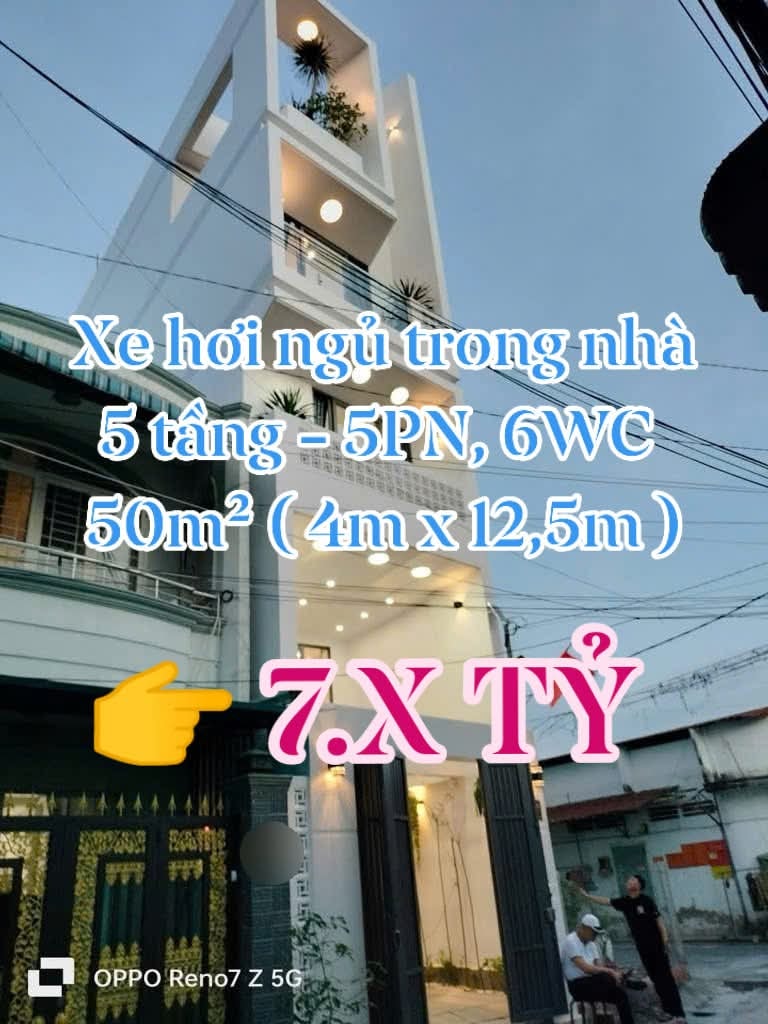 Bán nhà Bình Tân, gara xe hơi, 5 tầng, 5 ngủ, giá 7 tỷ