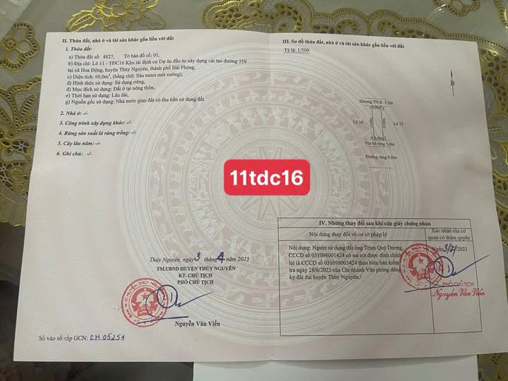 Đất mặt tiền 4m, kinh doanh đỉnh, đường 15m, vỉa hè 3m, hướng Nam, Thủy Nguyên - Hải Phòng