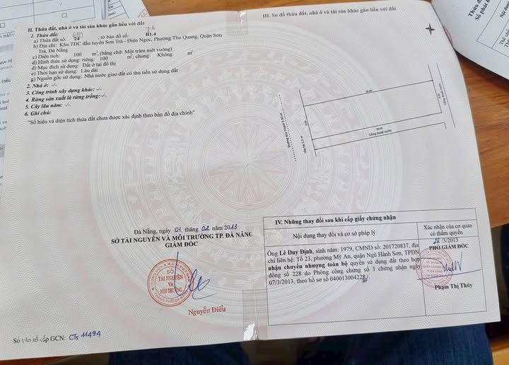 Bán đất biển Sơn Trà, Đà Nẵng - 100m2, kẹp cống thoáng đẹp