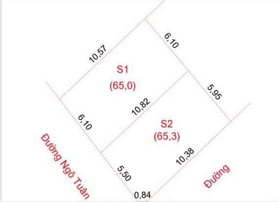 Bán đất mặt đường Ngô Tuân, TP Vinh - Vị trí trung tâm, 2 ô tô tránh