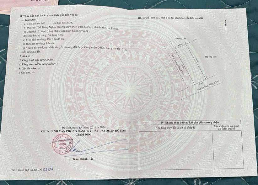 Lô góc 2 mặt tiền Đồ Sơn - Ô tô đỗ cửa, diện tích 52m2, giá hời