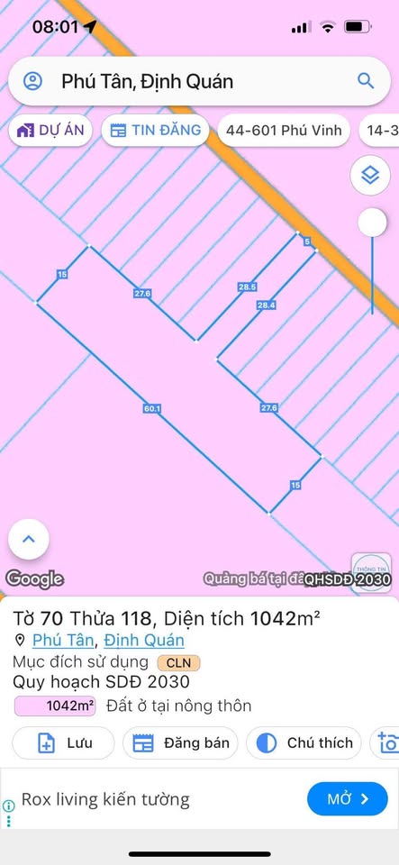 Đất vàng Phú Vinh 1 sào mặt tiền bê tông, giá hời 800 triệu