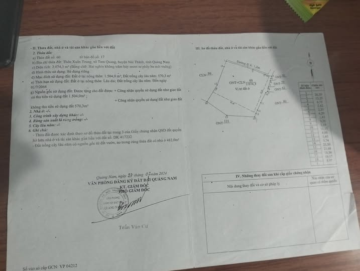 Bán đất Tam Quang, Núi Thành - Sổ đỏ vuông vắn 2074m2