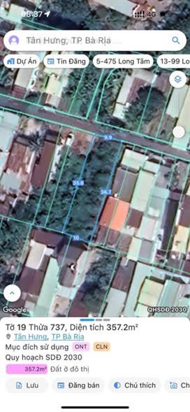 Bán đất mặt tiền đường 18, Tân Hưng, Bà Rịa - Vũng Tàu - 350m², giá 2.55 tỷ