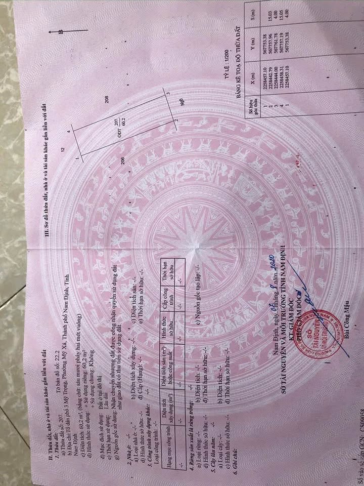 Đất Mỹ Xá, Nam Định 60.2m2, mặt tiền 4m, ô tô quay đầu