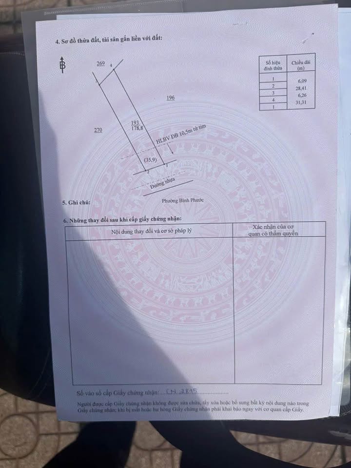 Đất mặt tiền trục chính Hiệp Thương, Đồng Xoài, Bình Phước