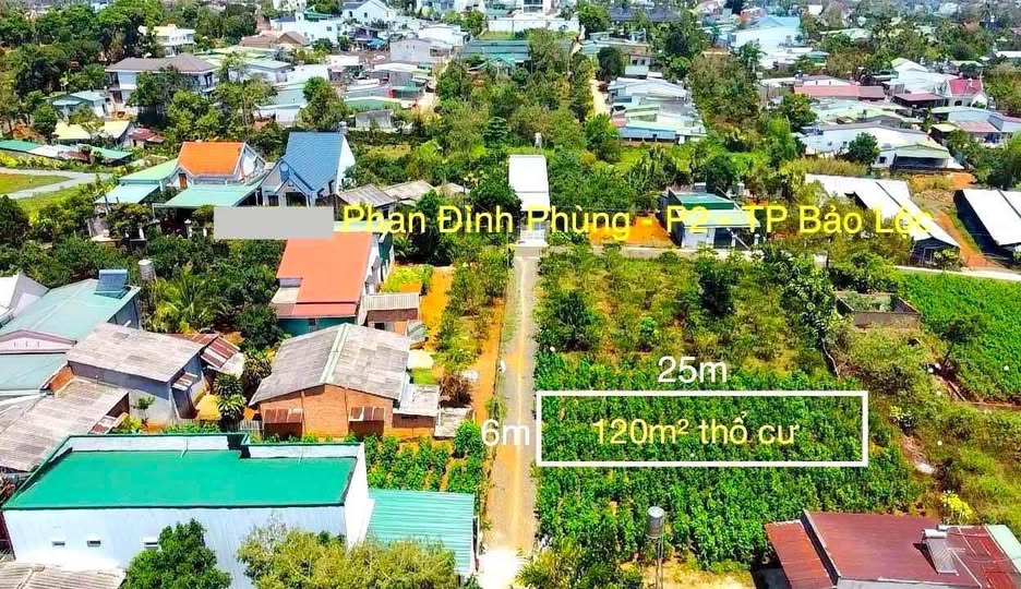 Bán đất thổ cư 120m² tại Bảo Lộc, mặt tiền 6m, giá chỉ 1.58 tỷ