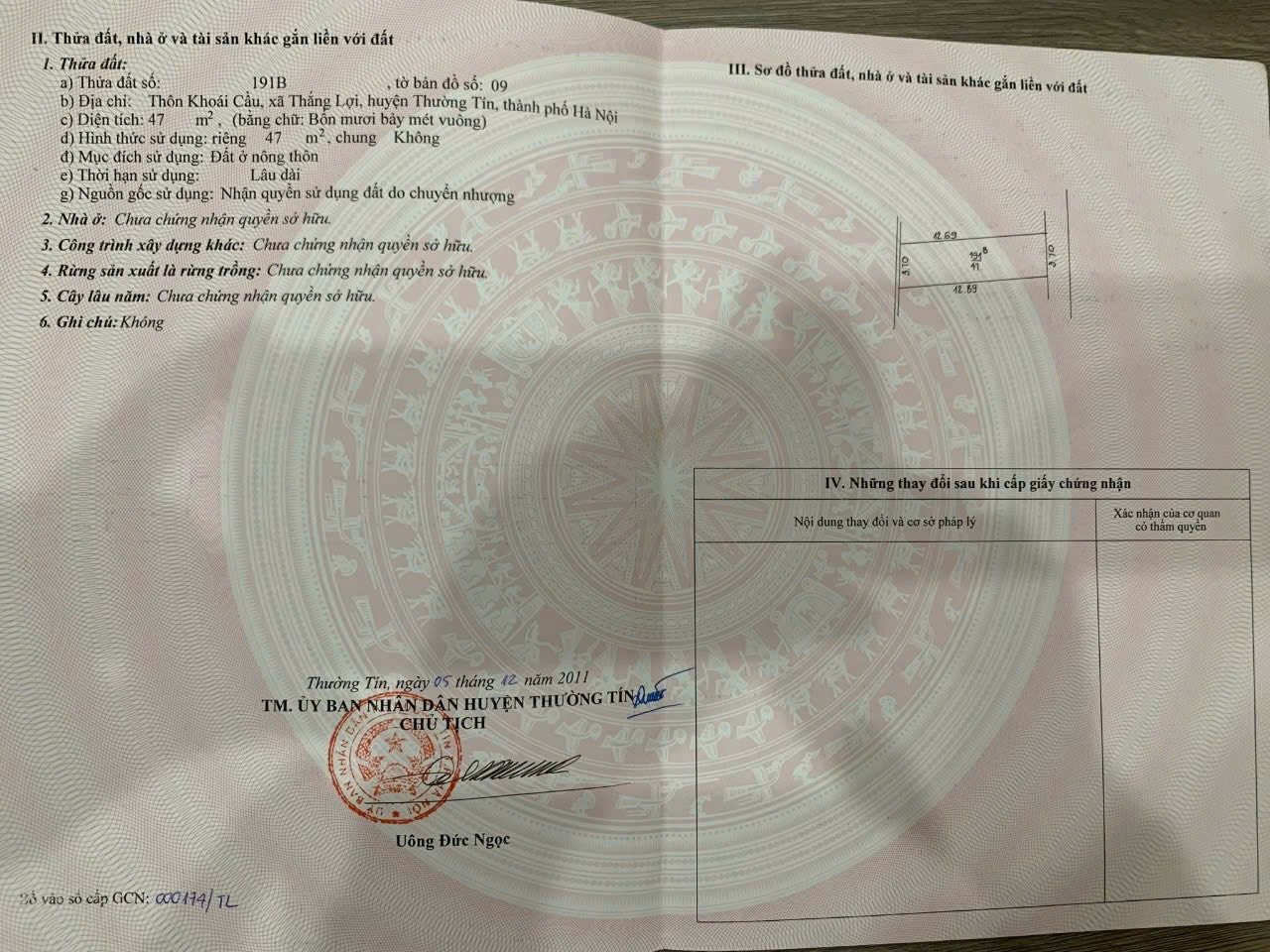 Đất vàng Khoái Cầu 47m2 mặt tiền 3.7m, hướng Đông - Cơ hội đầu tư sinh lời