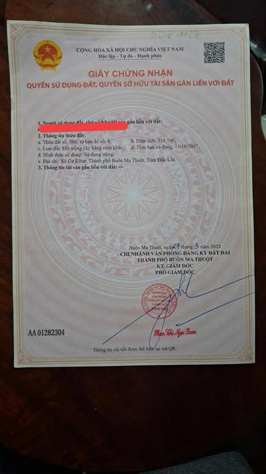 Bán đất 500m2 Buôn Ma Thuột, sổ sẵn sẵn sàng công chứng