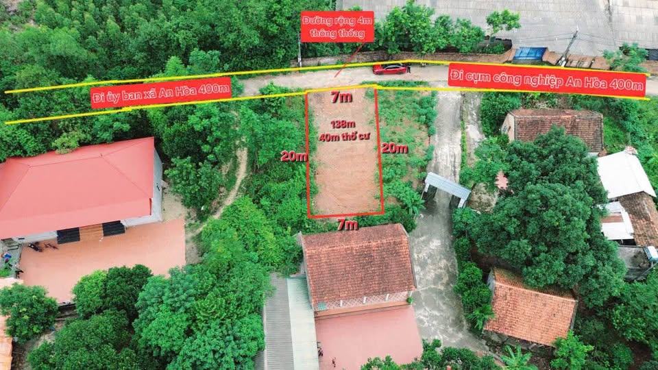 Đất vàng An Hòa, Tam Dương 138m2, mặt tiền 7m, dân đông, đường thông