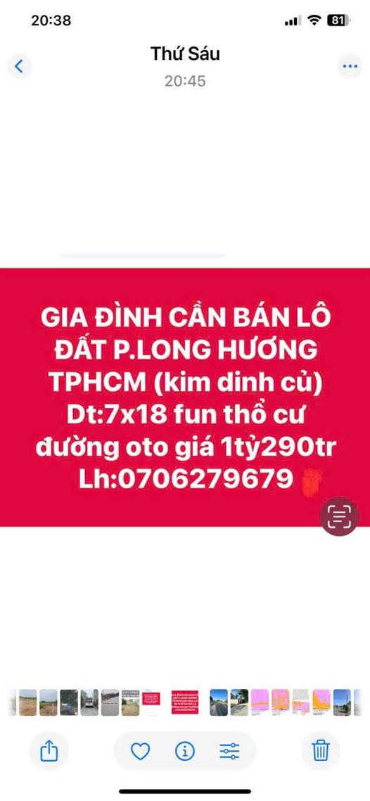 Bán đất Kim Dinh, Bà Rịa - Full thổ cư, giá rẻ nhất phường