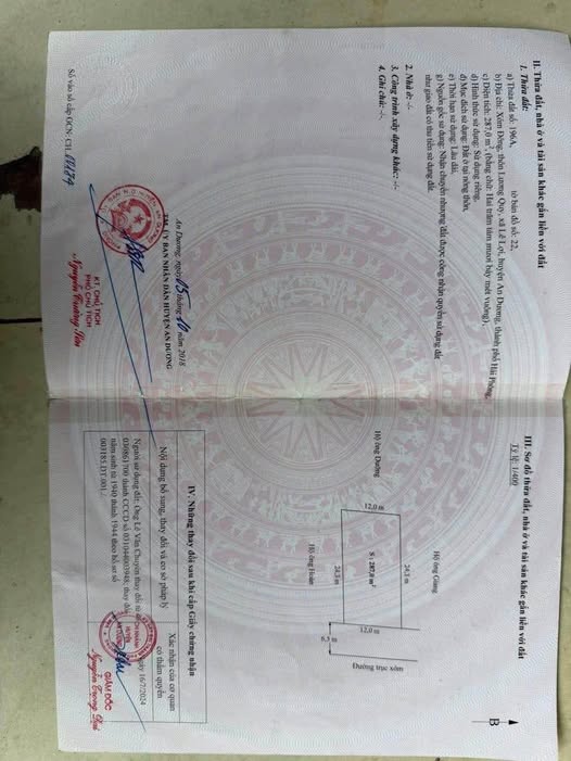 Bán đất 287m² đường thông Lương Quy, An Dương, Hải Phòng - Giá 19.2 triệu/m²