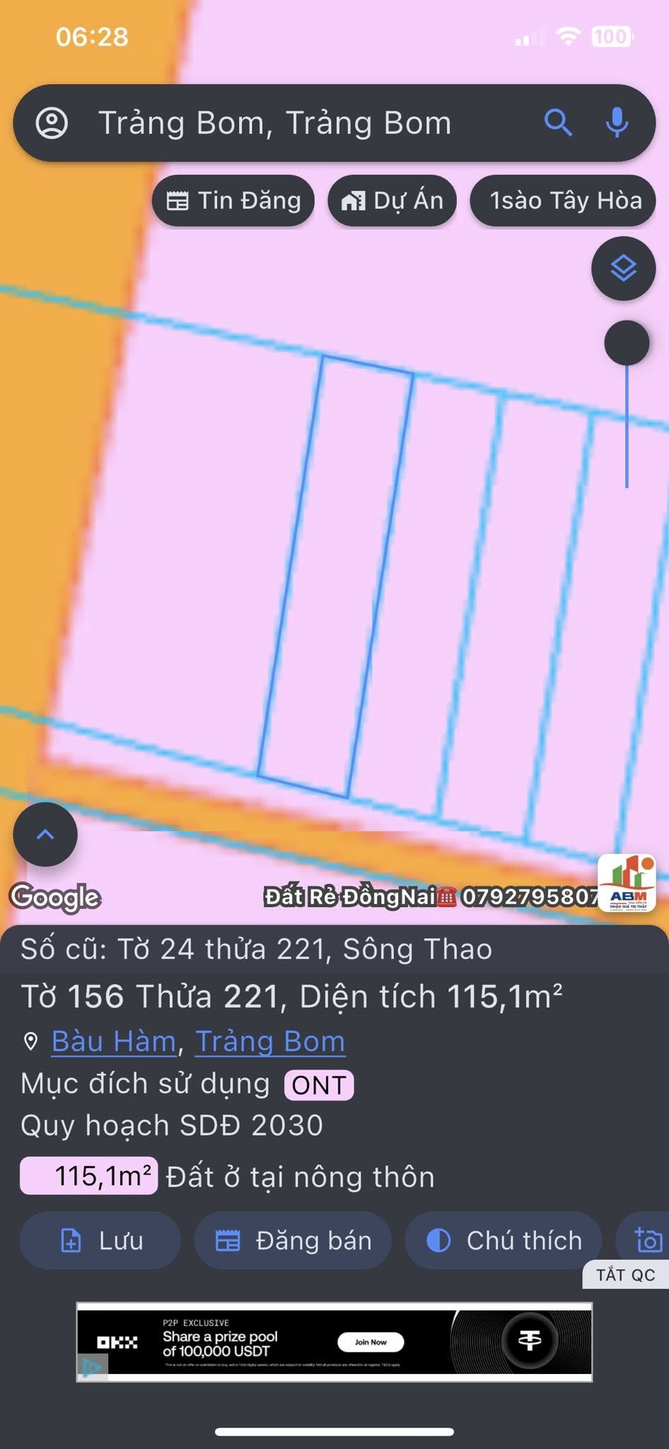 Bán nhà sổ riêng thổ cư 115m2 tại Sông Thao, Trảng Bom, khu dân cư đông đúc, tiện ích xung quanh đầy đủ