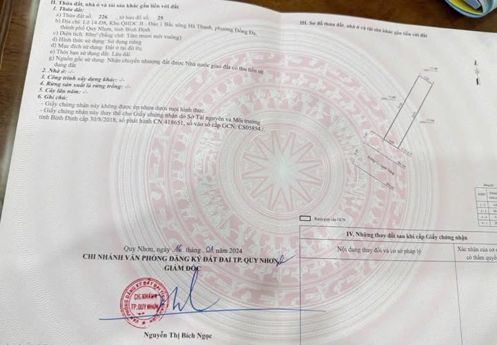 Nhà mặt tiền trung tâm Quy Nhơn - 80m², hướng Tây Nam, sổ đỏ chính chủ