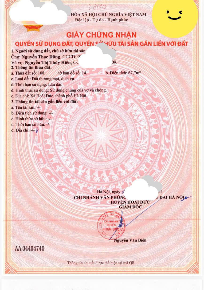 Bán đất phân lô trung tâm Hoài Đức, ô tô tránh, 67.7m2