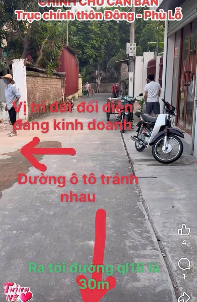 Bán đất thổ cư 100m2 mặt tiền 5m, trục chính kinh doanh thôn Đông, Phù Lỗ, Sóc Sơn