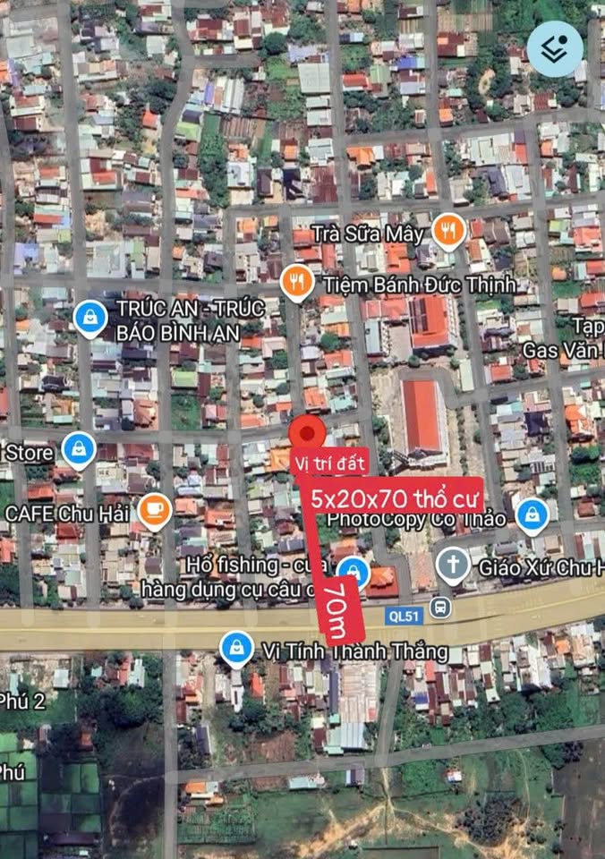 Đất Chu Hải 5x20m, 1.25 tỷ - Sổ riêng, đường 6m, gần QL51