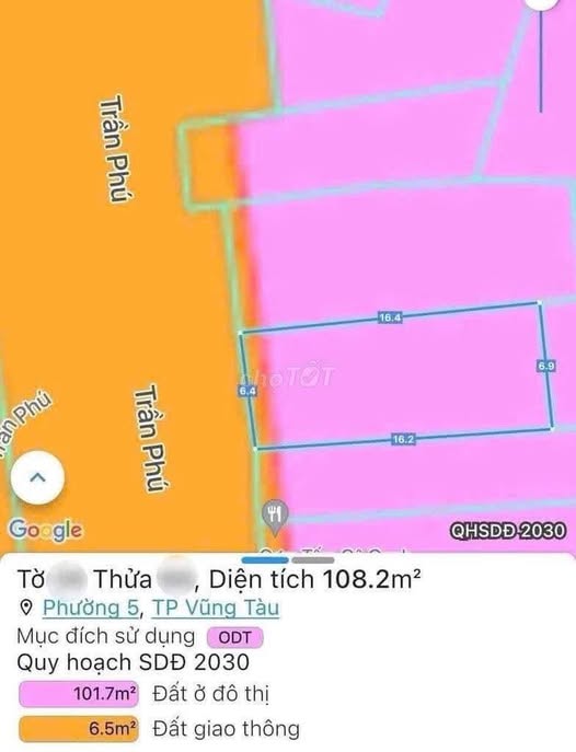 Đất vàng mặt tiền Trần Phú, Vũng Tàu - Kinh doanh đỉnh, giá chỉ 9.8 tỷ