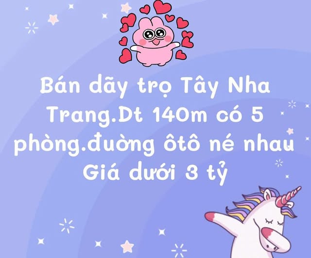 Dãy trọ Tây Nha Trang - 140m2, 5 phòng, đường ô tô tránh, dưới 3 tỷ