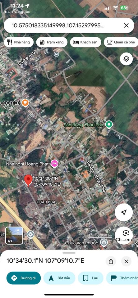 Bán lô góc 2 mặt tiền Châu Pha, 7.5m x 30m, nở hậu 8.8m, 100m2 thổ cư