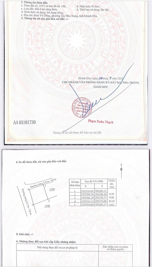 Đất vàng Nha Trang 97.6m2 mặt tiền rộng 7m, giá chỉ 2.85 tỷ