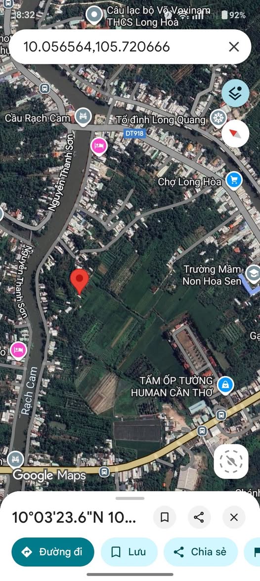 Bán nền cực rộng 352m2 tại Long Hòa, Cần Thơ - Giá tốt