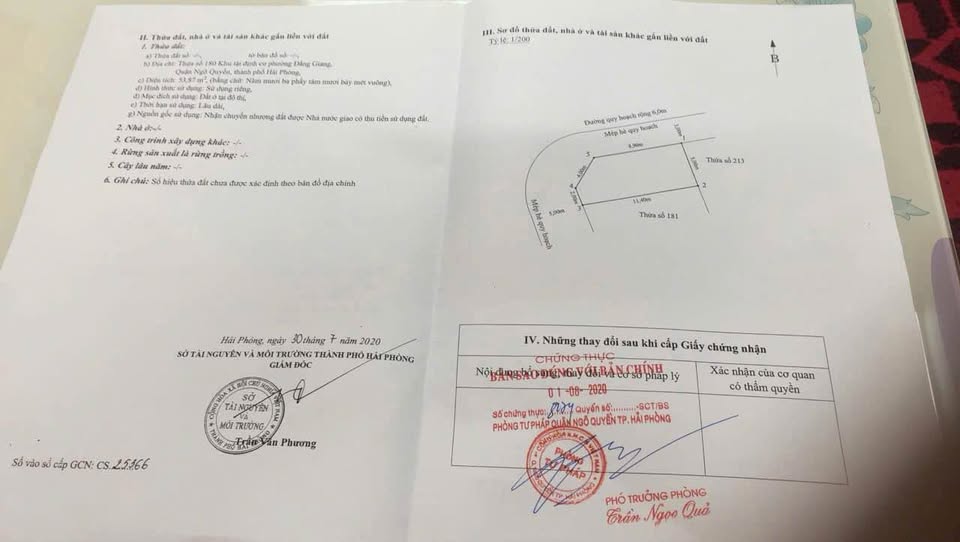 Bán lô góc mặt đường đôi Cây Đa, Hải An, Hải Phòng - 54m2