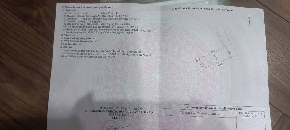 Đất vàng Đồng Tâm, Mỹ Đức 58.8m2, mặt tiền 4.8m, giá 900 triệu