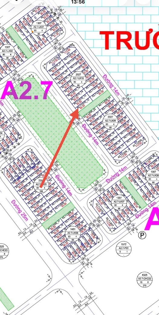 Bán gấp lô góc 90m2 mặt tiền 14m, view vườn hoa, hướng tây nam