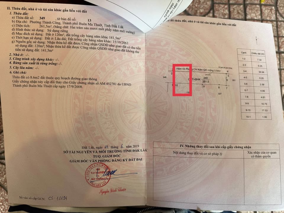 Bán đất thổ cư hẻm 43 Phùng Chí Kiên, gần chợ Ngô Mây, trung tâm thành phố