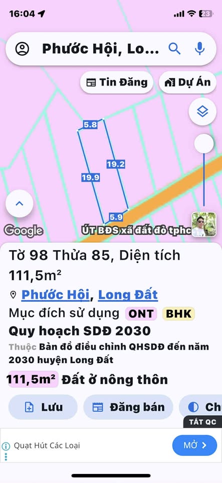 Bán đất thổ cư 80m2 gần biển Lộc An, Bà Rịa - Vũng Tàu, giá chỉ 650 triệu