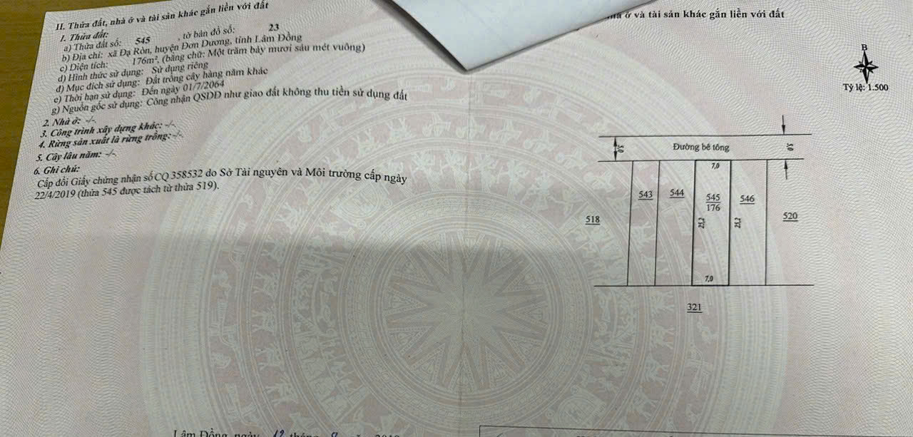 Bán đất chính chủ 175m² gần nhà thờ Suối Thông, Đơn Dương, Lâm Đồng